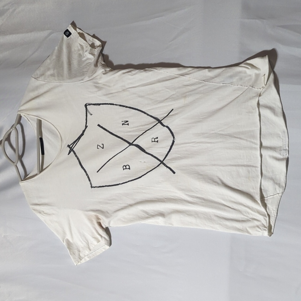 Zanerobe Men's Size L White & Black Tee Shirt